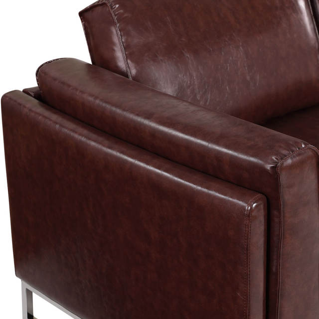 Chocolate Brown Sectional L Shaped Leather Sofa