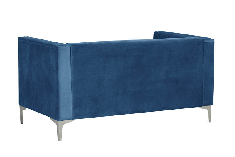 2 Pieces Modern Channel Tufted Velvet Loveseat and Sofa Set