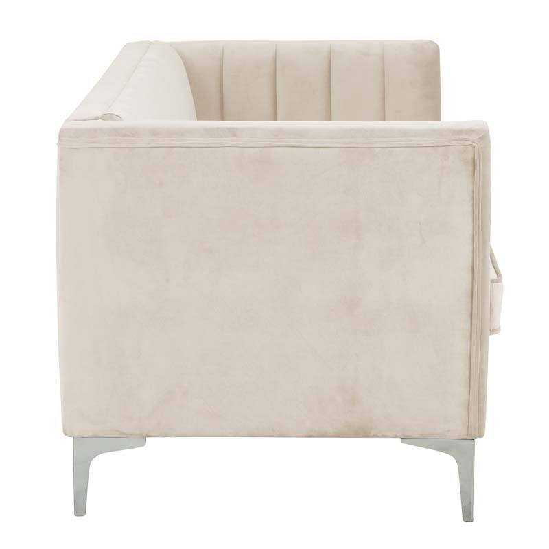2 Pieces Modern Channel Tufted Velvet Loveseat and Sofa Set