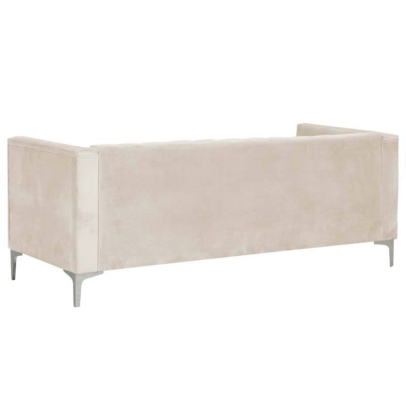 2 Pieces Modern Channel Tufted Velvet Loveseat and Sofa Set