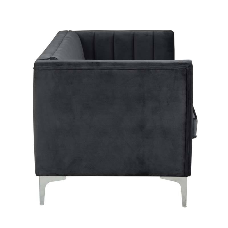 2 Pieces Modern Channel Tufted Velvet Loveseat and Sofa Set
