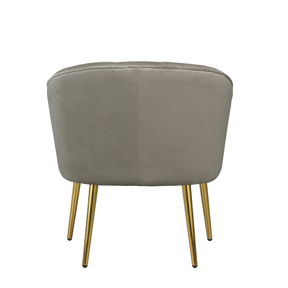 Accent Armchair Velvet Barrel Club Chair - Grey