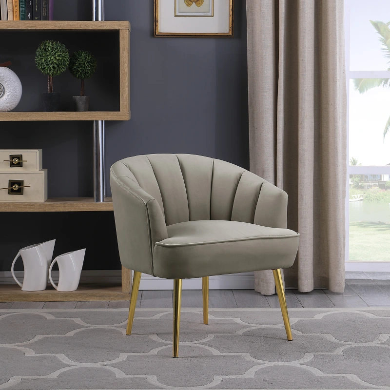 Accent Armchair Velvet Barrel Chair