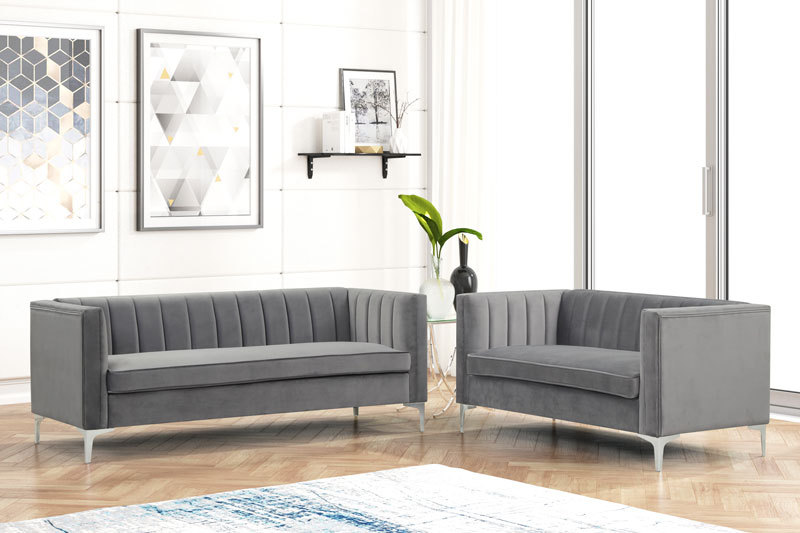 Morden Fort Velvet Accent Chair Loveseat Contemporary Sofa