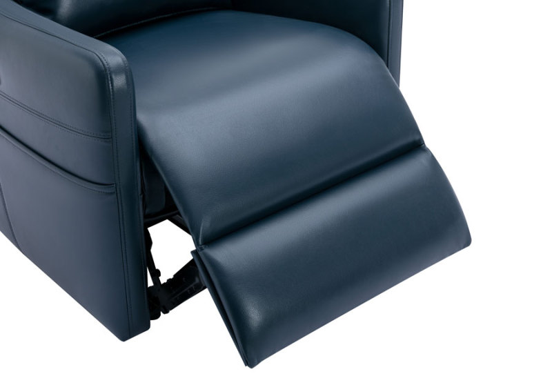 Power Recliner Chair Blue Recliners Upgraded Breathable Leatherette with USB Charge Port & Side Pockets Lumbar Pillow Included