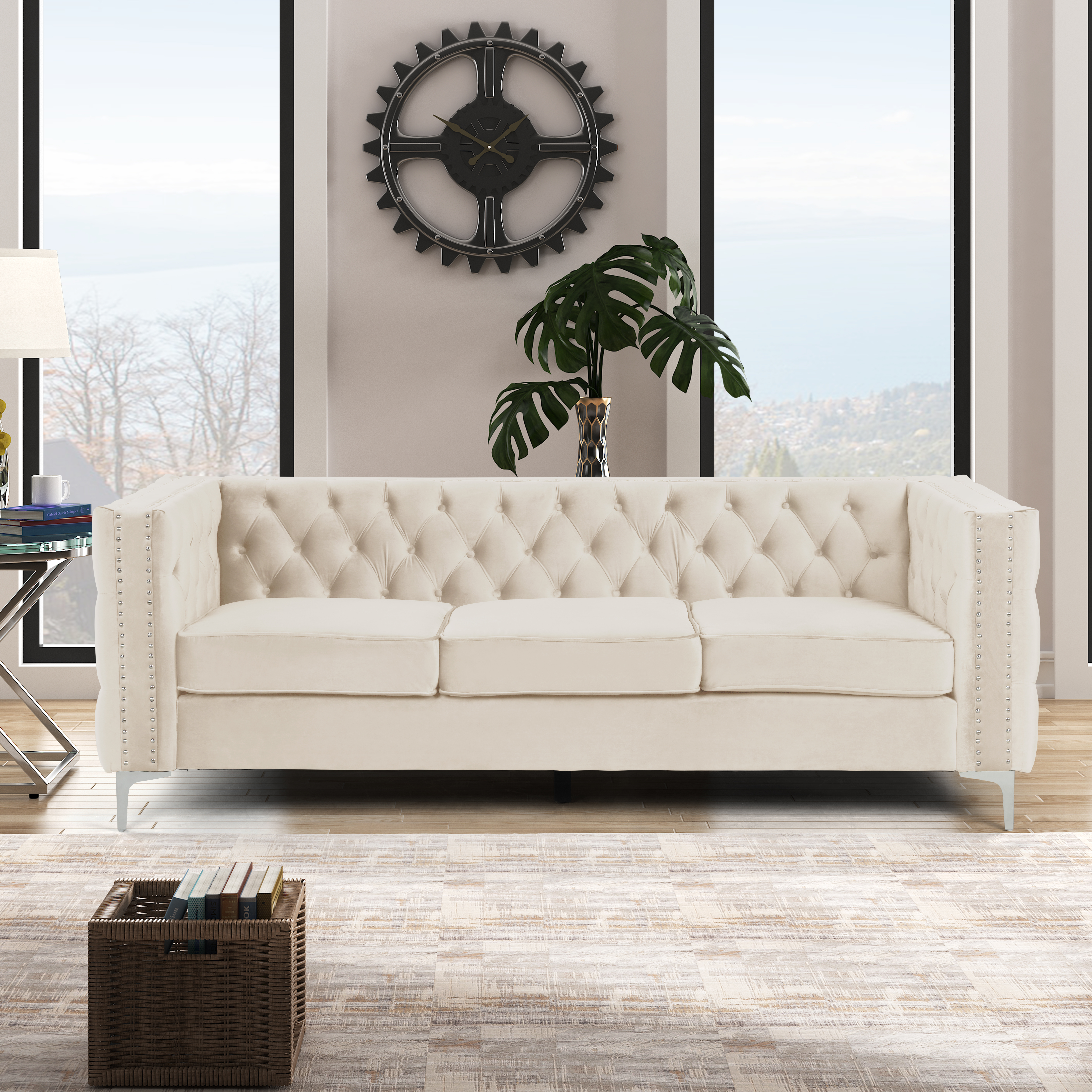 Accent Armchair Velvet Barrel Chair
