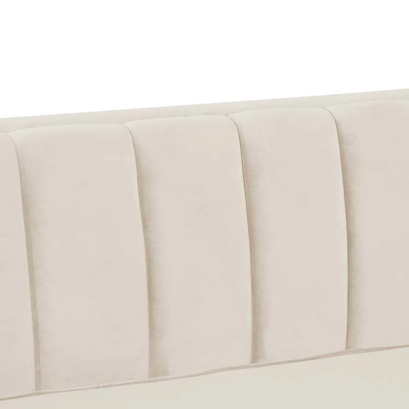 Modern Channel Tufted Velvet  Sofa 3 Seater