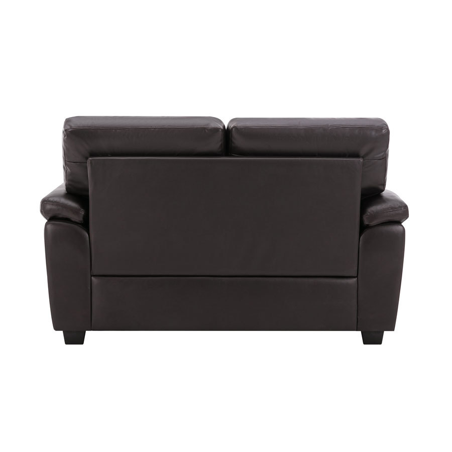 Garrin Series 61 in. Chocolate Brown PU Leather 2-Seater Loveseat with Pillows