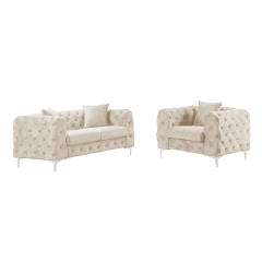 Couches for Living Room  Furniture Sets 2 Pieces Dutch Velvet - Beige