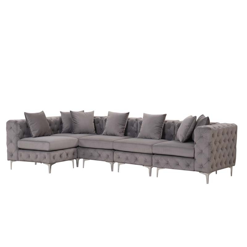 Modular Sectional Sofa L Shape Sofa with Reversible Chaise-Grey
