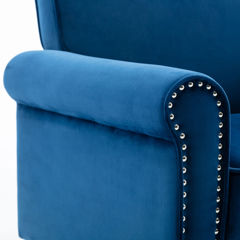 Accent Bedroom Chair Velvet Upholstered Armchair