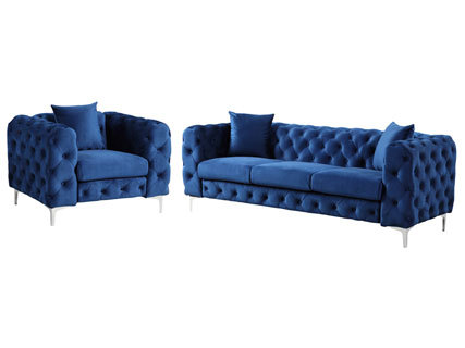 Contemporary Sofa  with Deep Button Tufting Dutch Velvet