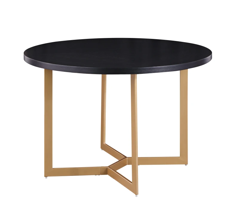 Round Dining Table Set for 4 Velvet Upholstered Chair