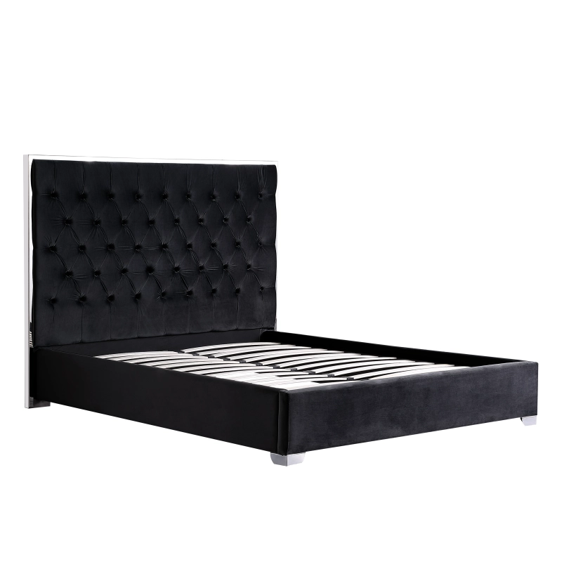 Upholstered Platform Bed No Box Spring Required - Black