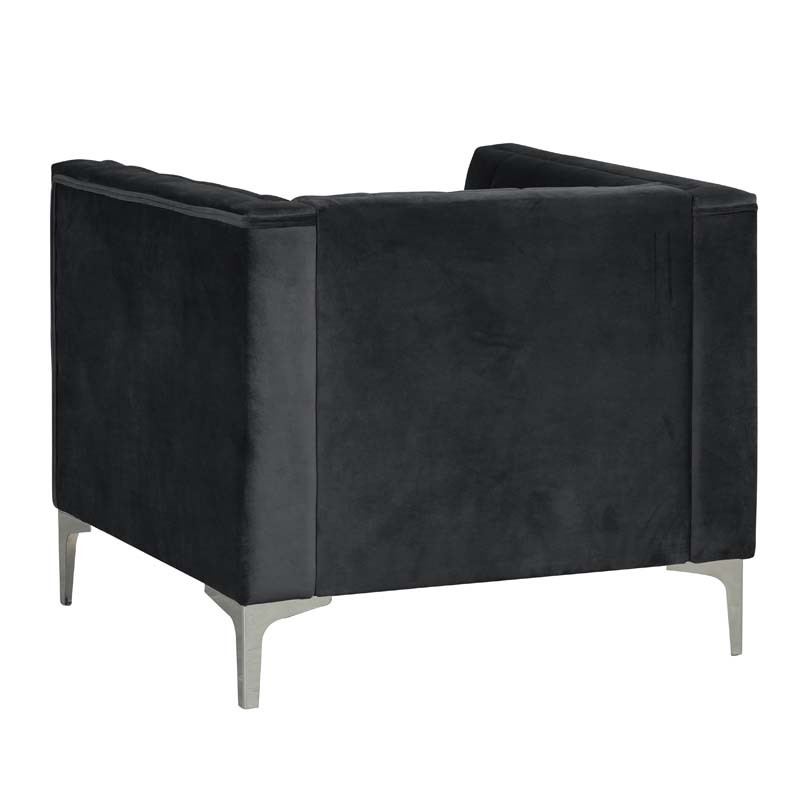 Modern Channel Tufted Velvet Chair and Sofa Set