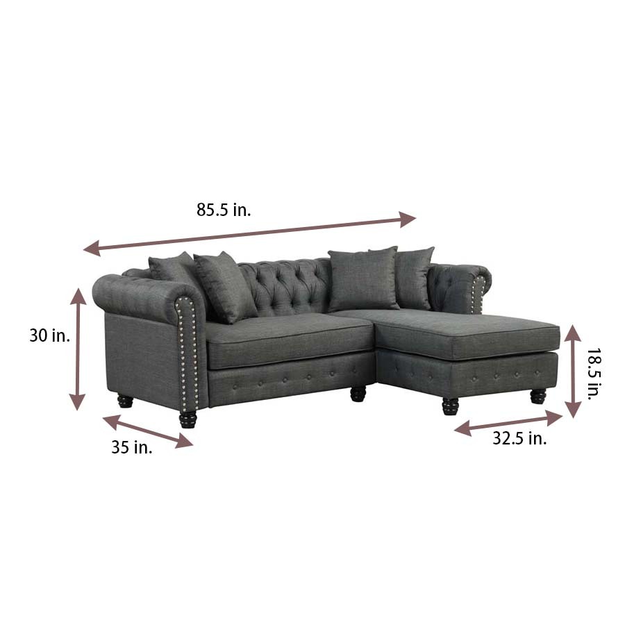 Linen Sectional sofa in Grey