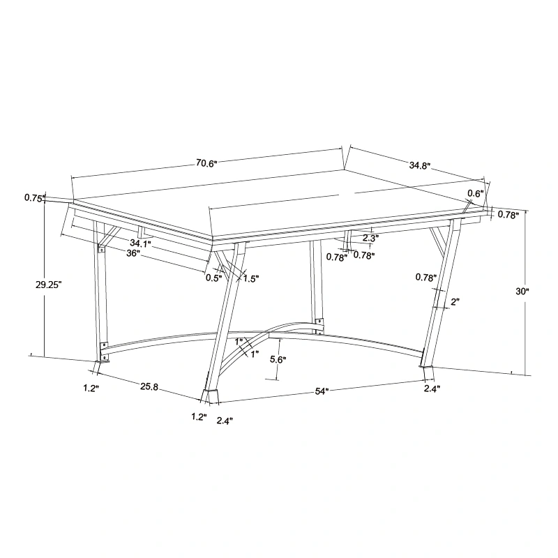 Dining Table Modern Design Metal Frame 4seat/6seat