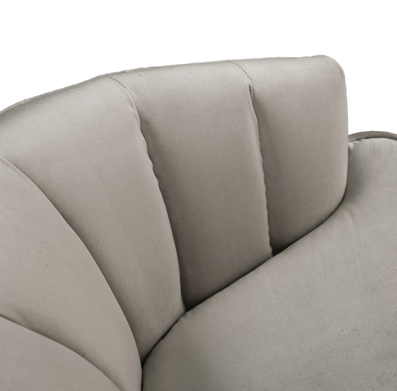 Accent Armchair Velvet Barrel Club Chair - Grey