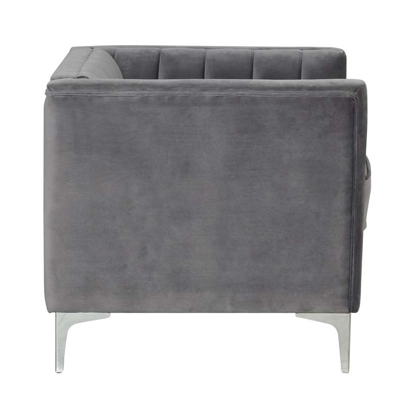 Modern Channel Tufted Velvet Chair for Living Room