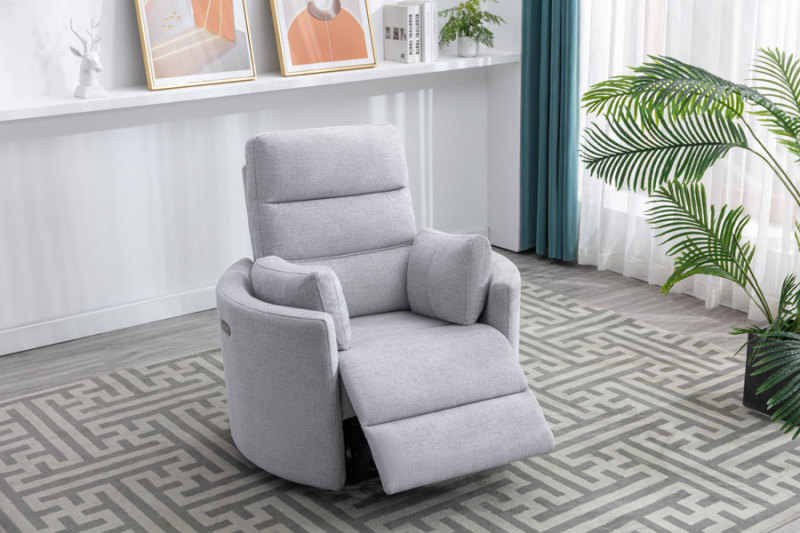 Grey Upgraded Unique Design Power Reclining Chairs with USB Ports for Living Room Bedroom, Pillows Included