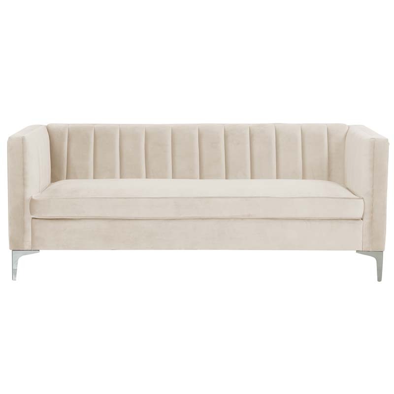 3 Pieces Modern Channel Tufted Velvet Living Room Sets