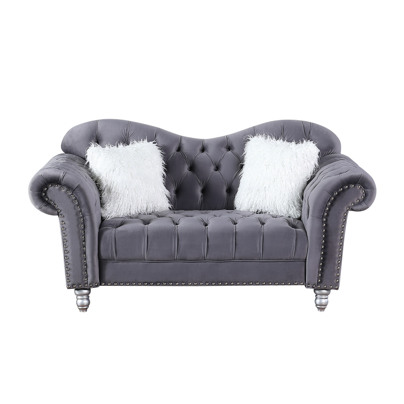 Luxury Classic America Chesterfield Tufted Camel Back - Grey