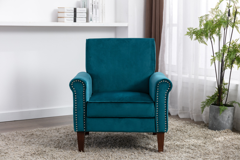 Accent Bedroom Chair Velvet Upholstered Armchair