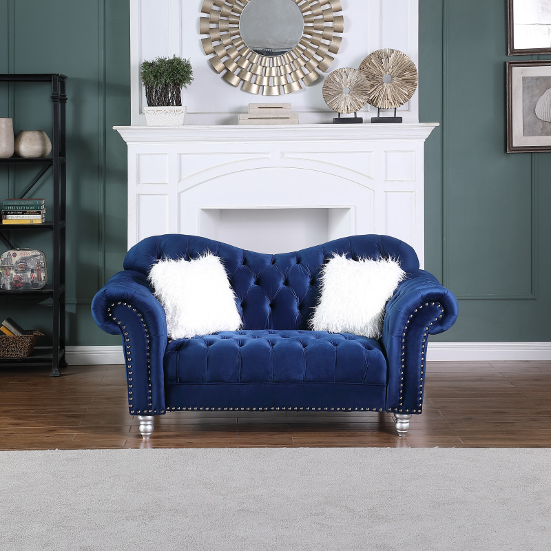 Luxury Classic America Chesterfield Tufted Camel Back - Blue