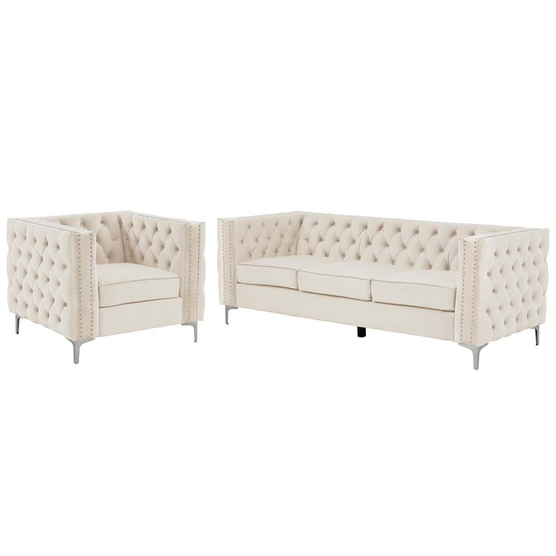 Couches for Living Room 3 Pieces Velvet