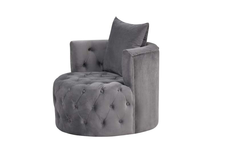 Luxurious and Unique Velvet Chair with Tufted Cushion