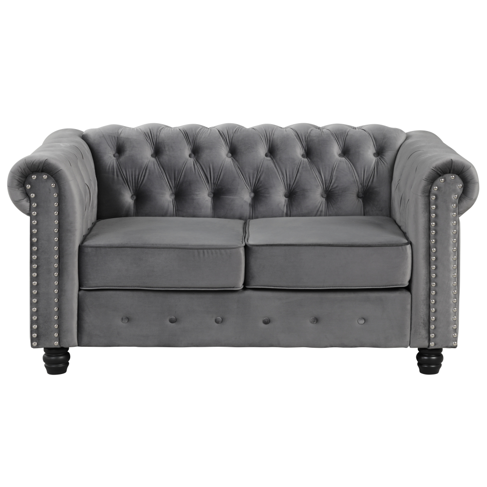 Chesterfield Furniture Sets 2 pieces - Velvet Grey