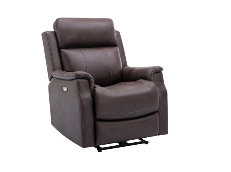 Brown Upgraded Coated Microfiber Power Reclining Chairs for Living Room Bedroom, USB Charge Port Included