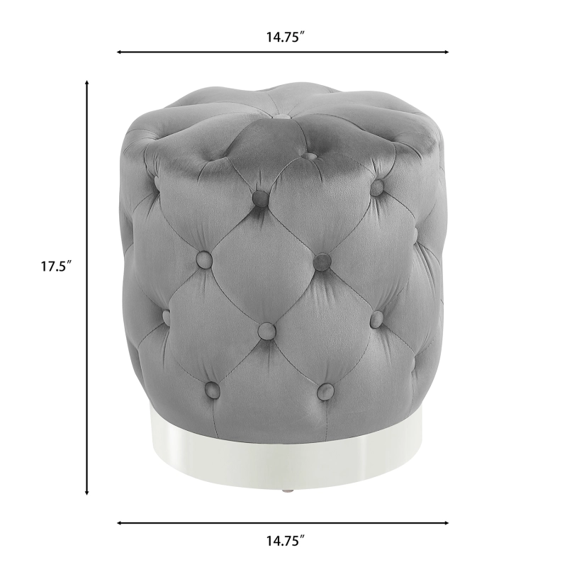 Round Tufted Velvet Ottoman Footrest