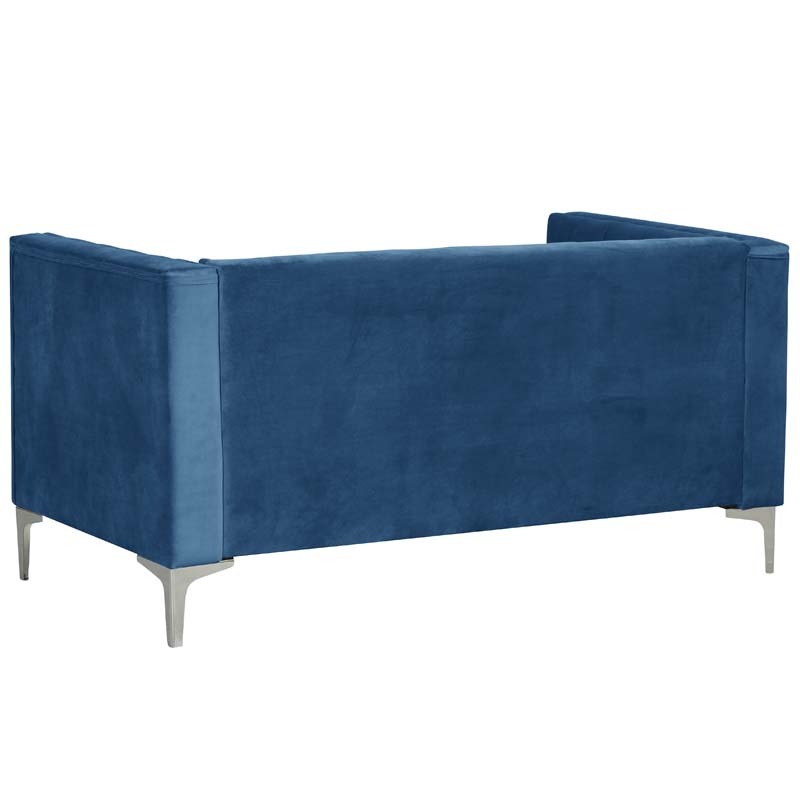 Modern Channel Tufted Velvet Loveseat for Living Room