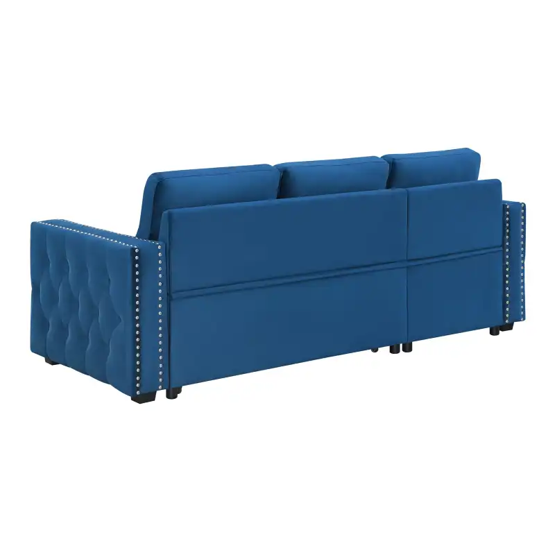 Velvet Sleeper Sofa Sectional Sofa Bed with Storage