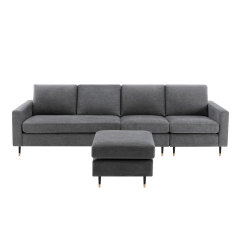 Linen Modular Sofa 4 Seater Combine as you like - Dark Gray