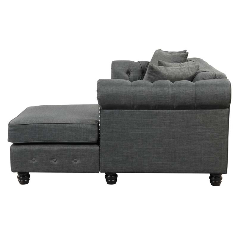 Linen Sectional sofa in Grey