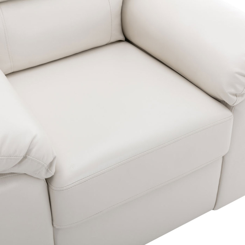 Garrin Series White PU Leather Sofa Chair with Pillows
