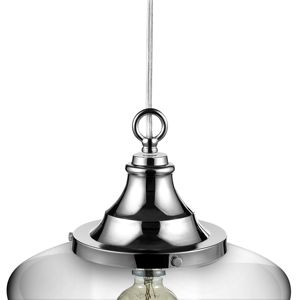 Glass Pendant Light  Polished Nickel