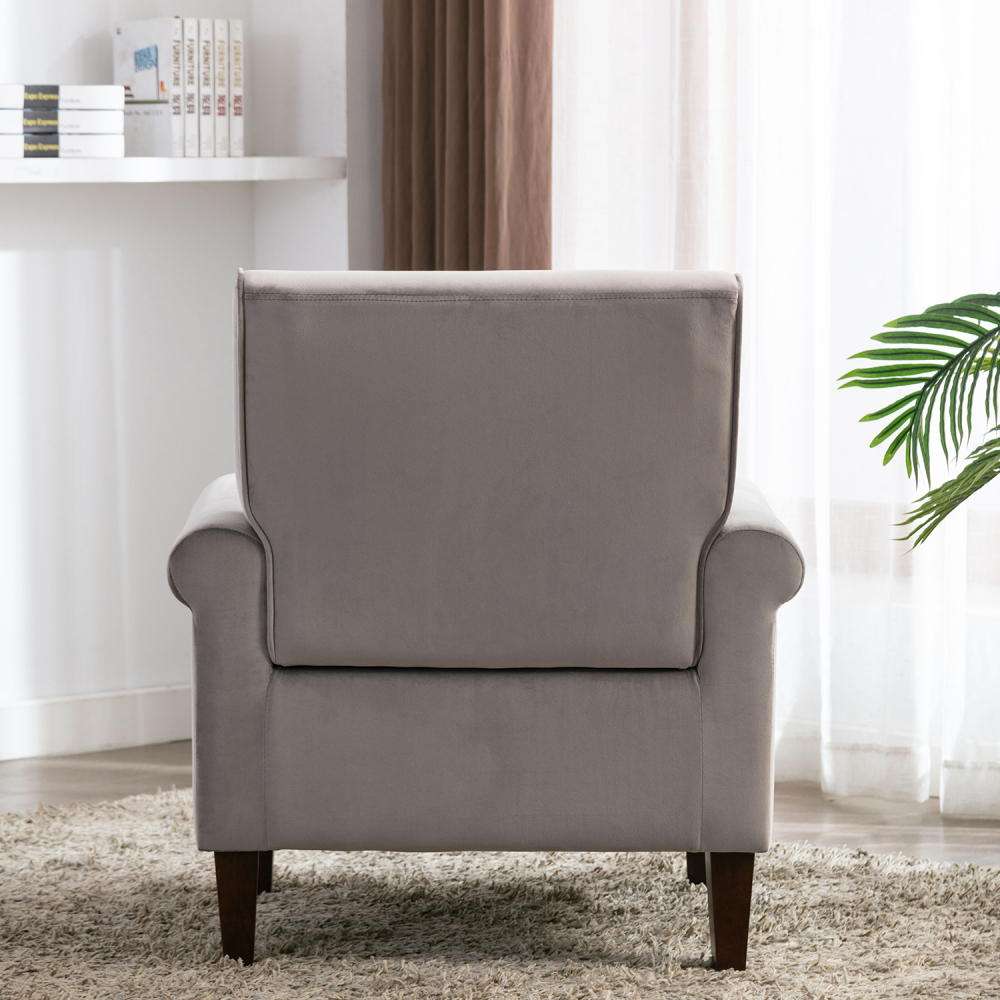 Accent Bedroom Chair Velvet Upholstered Armchair
