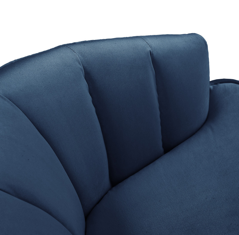 Accent Armchair Velvet Barrel Chair - Blue