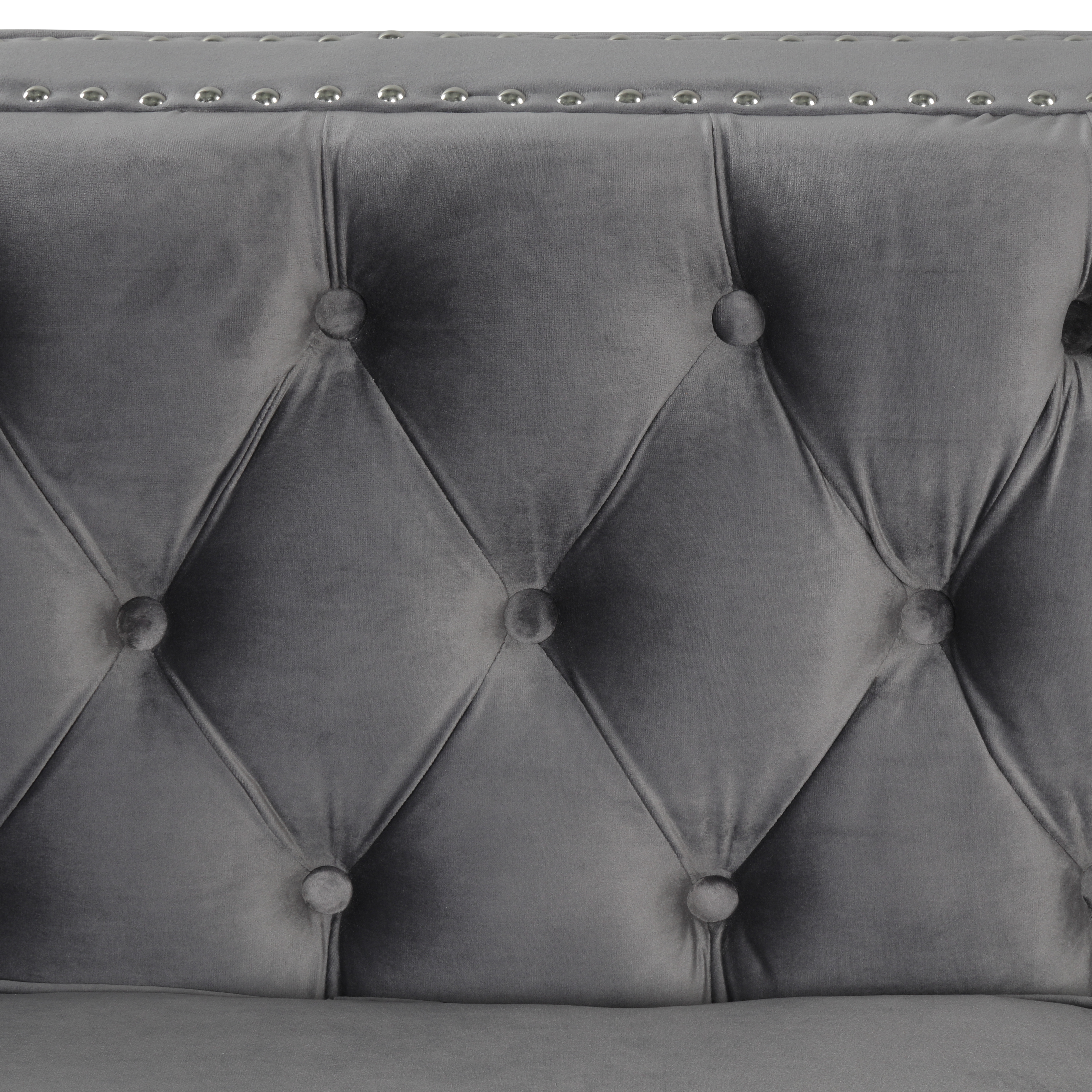 Couches for Living Room 2 Pieces Velvet  - Grey