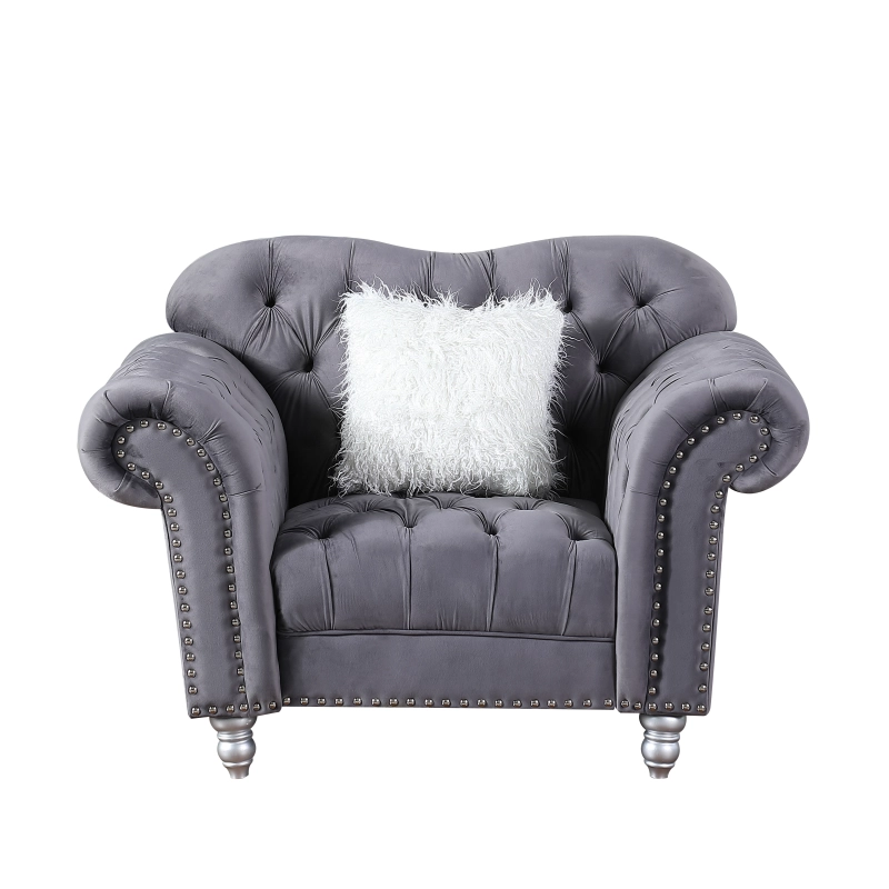 Luxury Classic America Chesterfield Tufted Camel Back - Grey