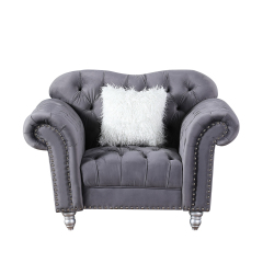 Luxury Classic America Chesterfield Sofa  Tufted Camel Back - Grey