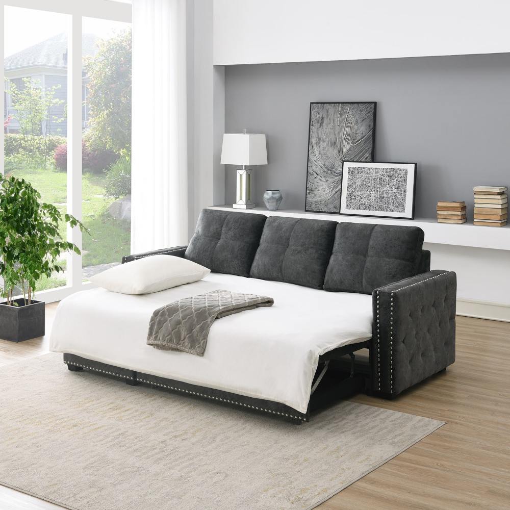 Velvet Sleeper Sofa Sectional Sofa Bed with Storage