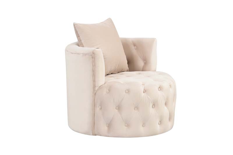 Luxurious and Unique Velvet Chair with Tufted Cushion