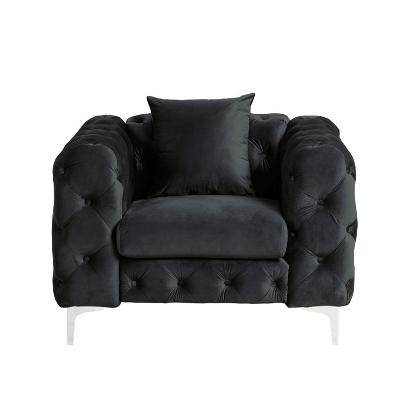 Contemporary Sofa  with Deep Button Tufting Dutch Velvet