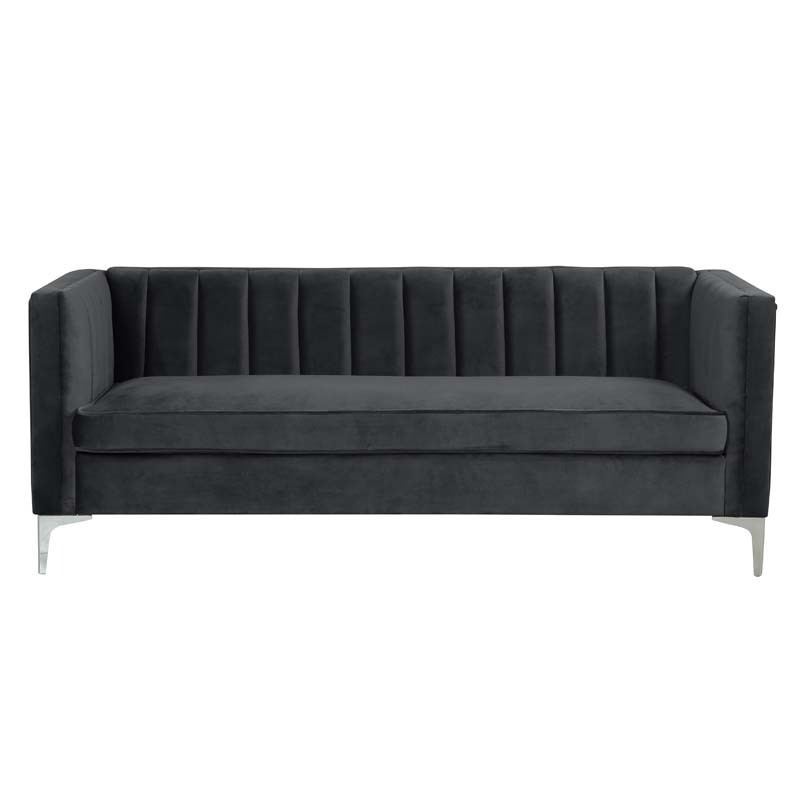 Modern Channel Tufted Velvet Chair and Sofa Set