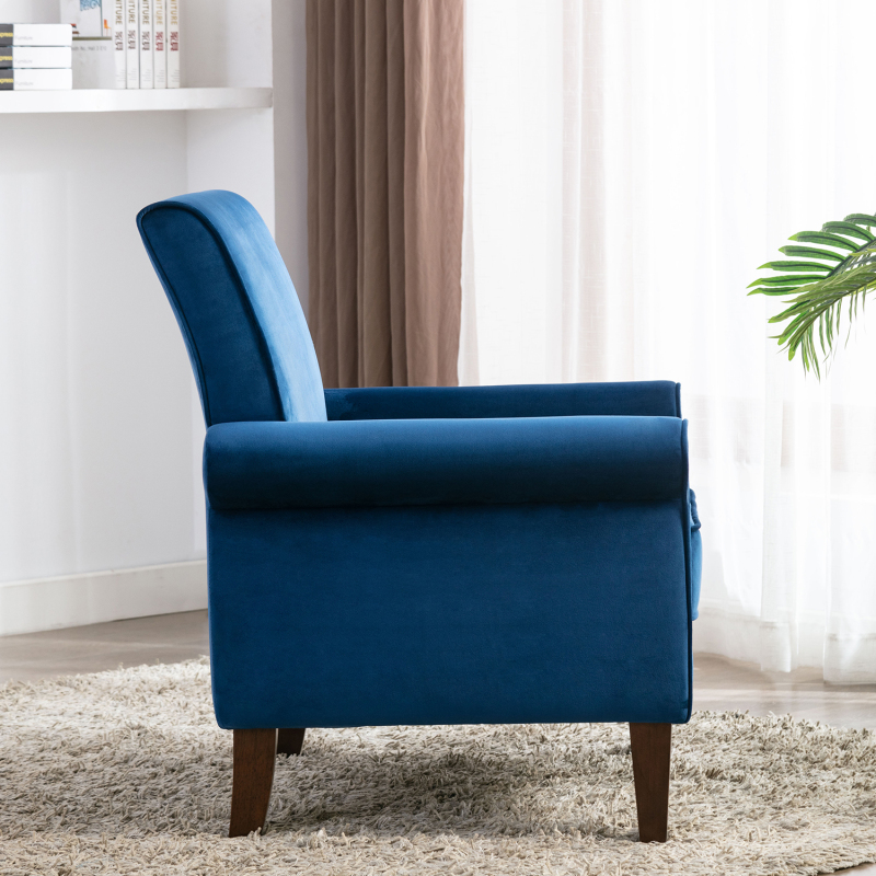 Accent Bedroom Chair Velvet Upholstered Armchair