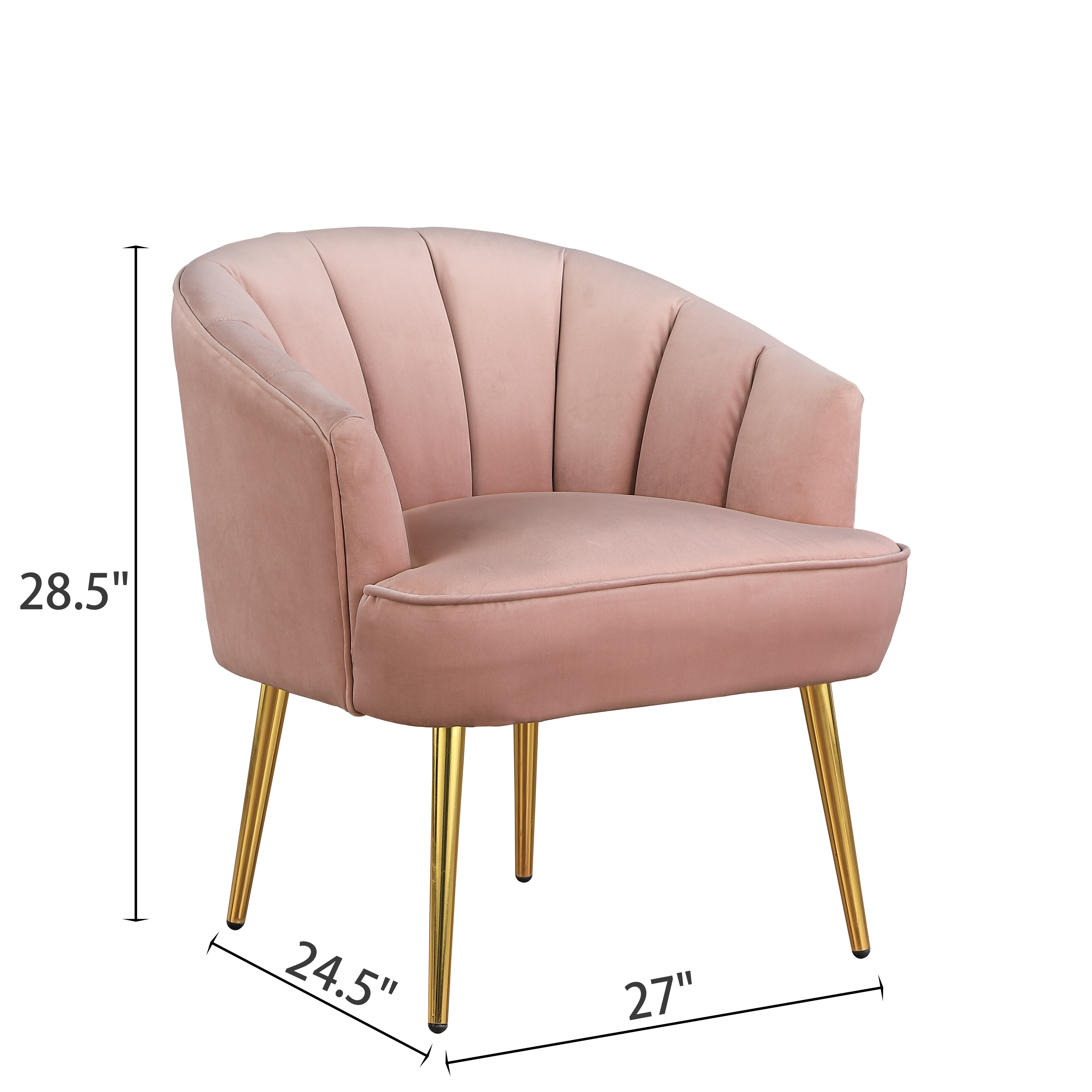 Accent Armchair Velvet Barrel Chair